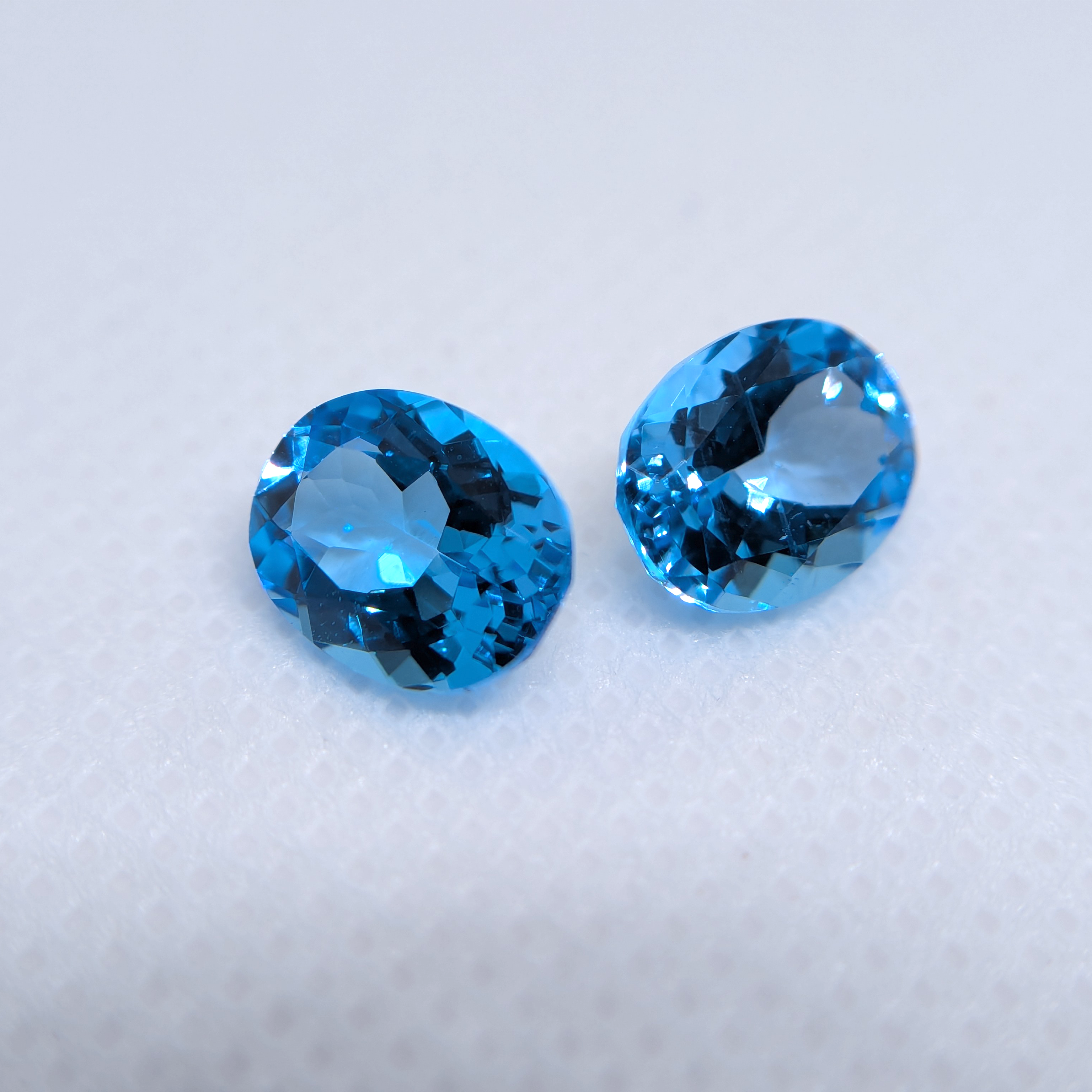 Pair of Oval Swiss Blue Topaz