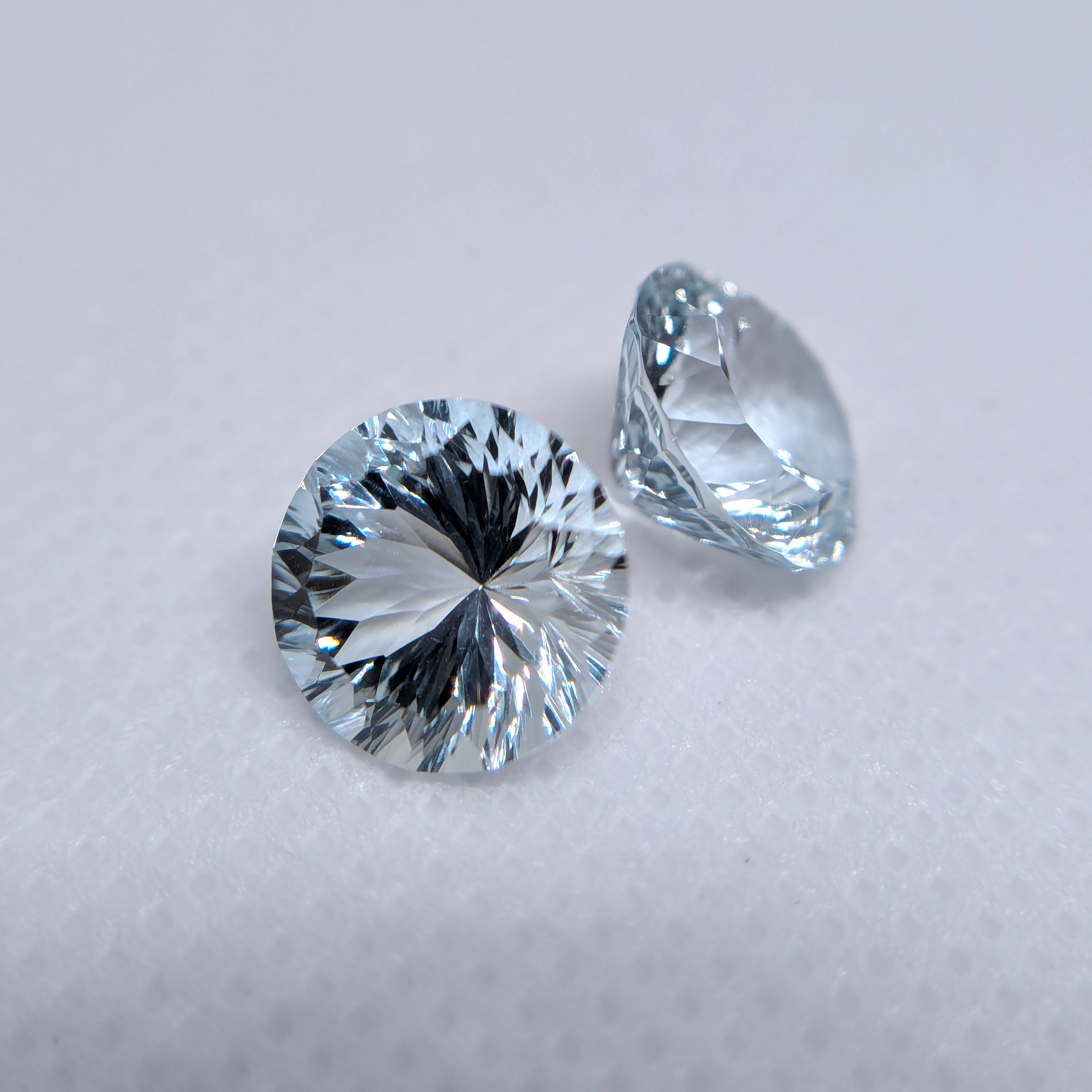 Pair of Round White Topaz