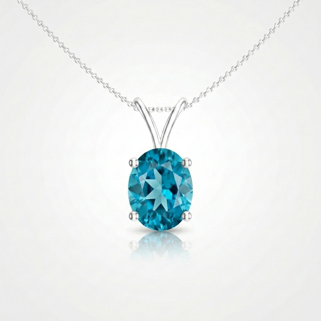 The Oval London Blue Topaz Necklace