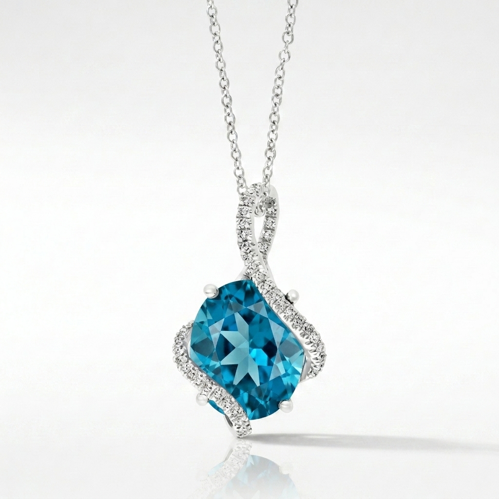 The Oval London Blue Topaz Necklace