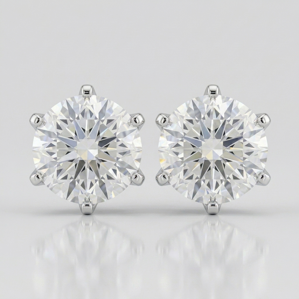 The Round White Topaz Earring