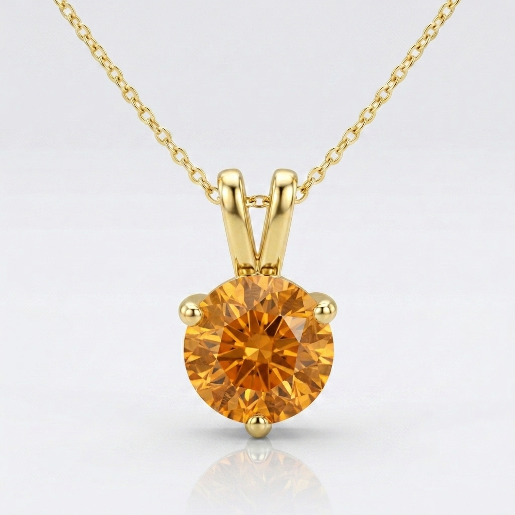 The Round Brown Zircon Pendant