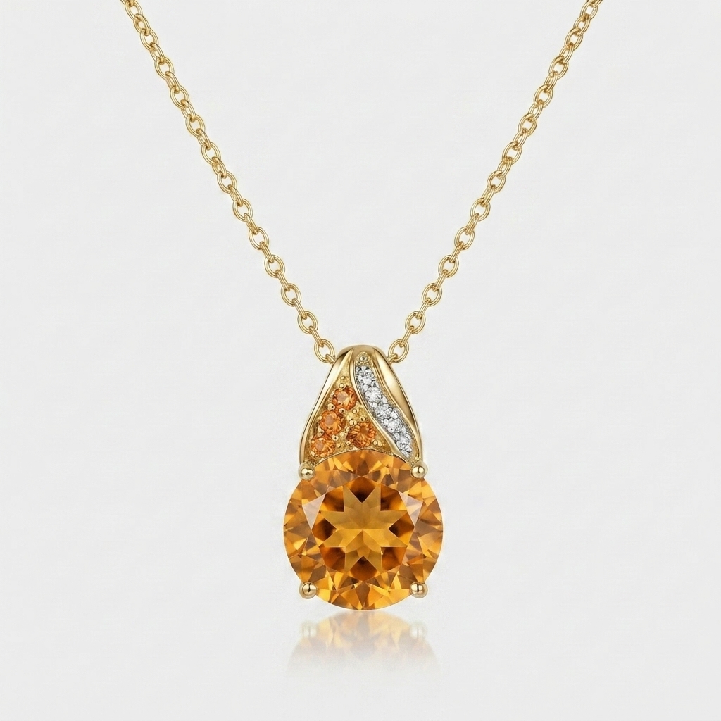 The Round Brown Zircon Necklace