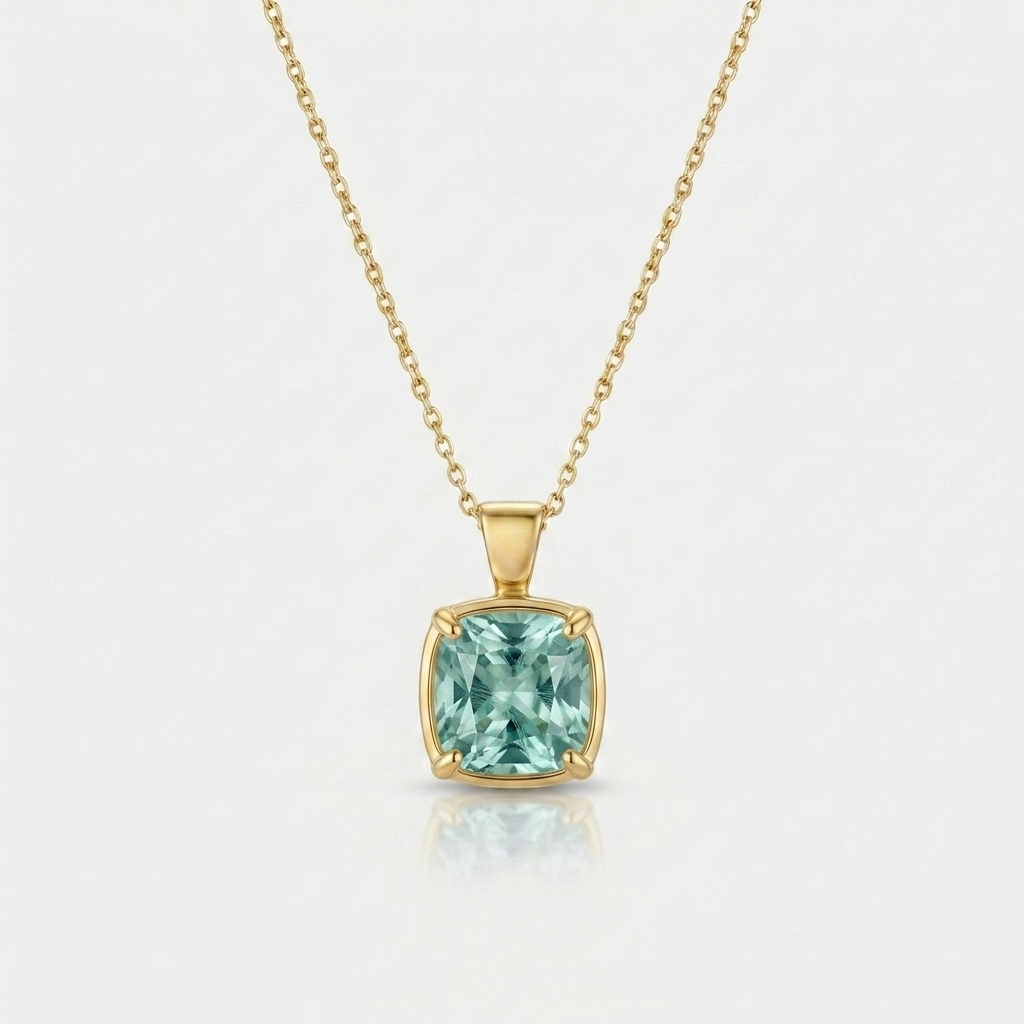 The Cusion Green Tourmaline Necklace